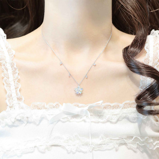 Petal Reverie Rotating Sakura Jewelry Set 925 Sterling Silver Zircon