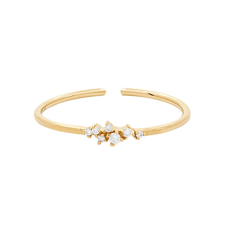 “Petite Halo” S925 Sterling Silver Micro-Set Zircon Open Ring
