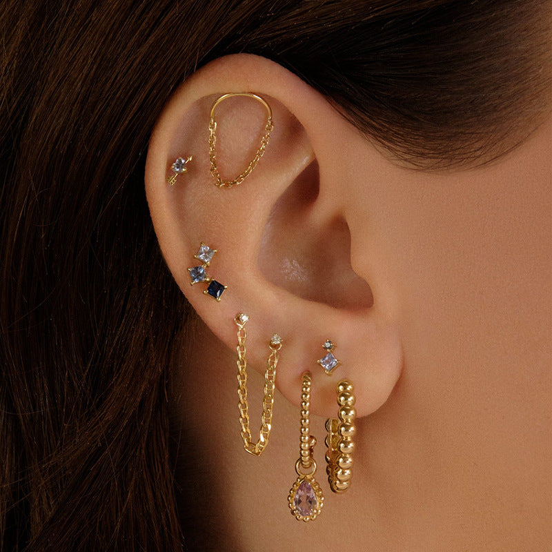 “Fortune Orbit” S925 Sterling Silver Bead Hoop Earrings