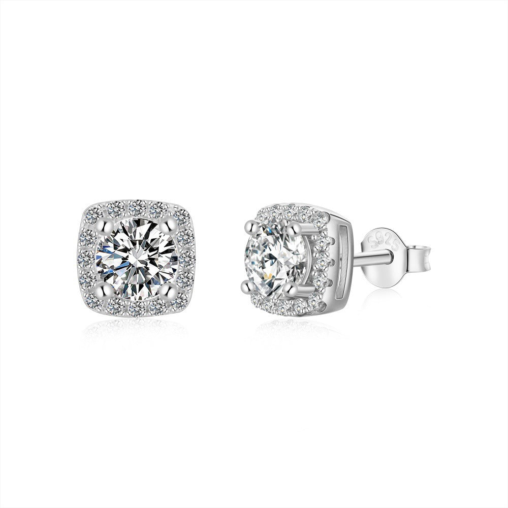 “Prism Luxe” S925 Sterling Silver Square Zircon Jewelry Set