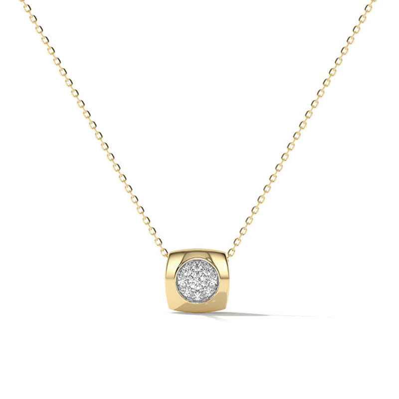 Axis Core Geometric Square Pavé Necklace 925 Sterling Silver Zircon
