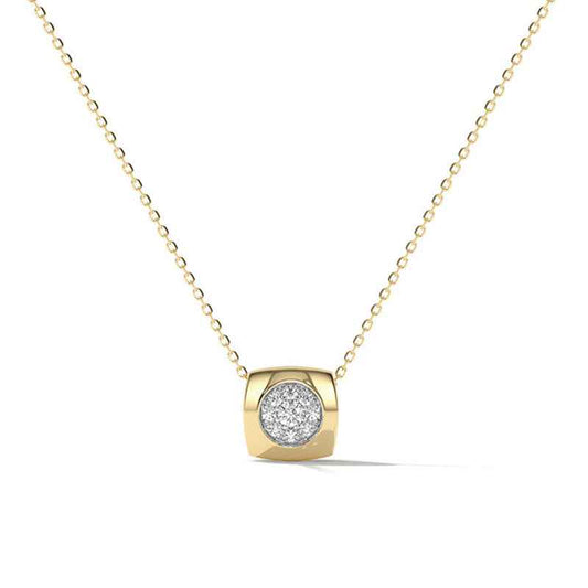 Axis Core Geometric Square Pavé Necklace 925 Sterling Silver Zircon