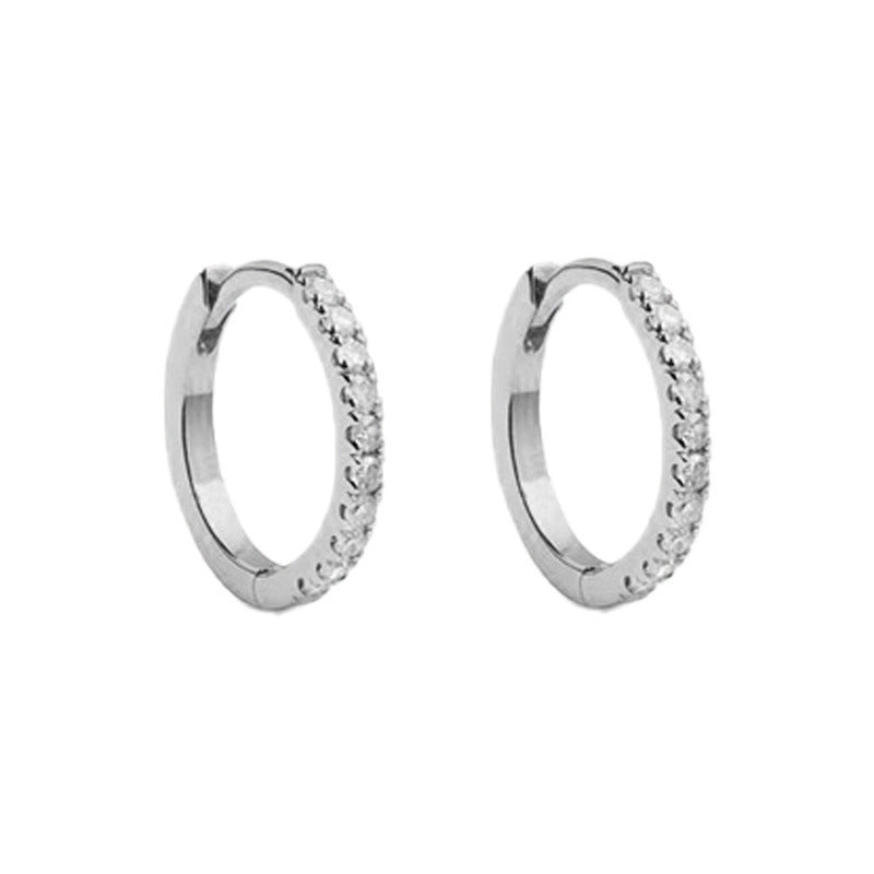 “Classic Orbit” S925 Sterling Silver Zircon Circle Hoop Earrings
