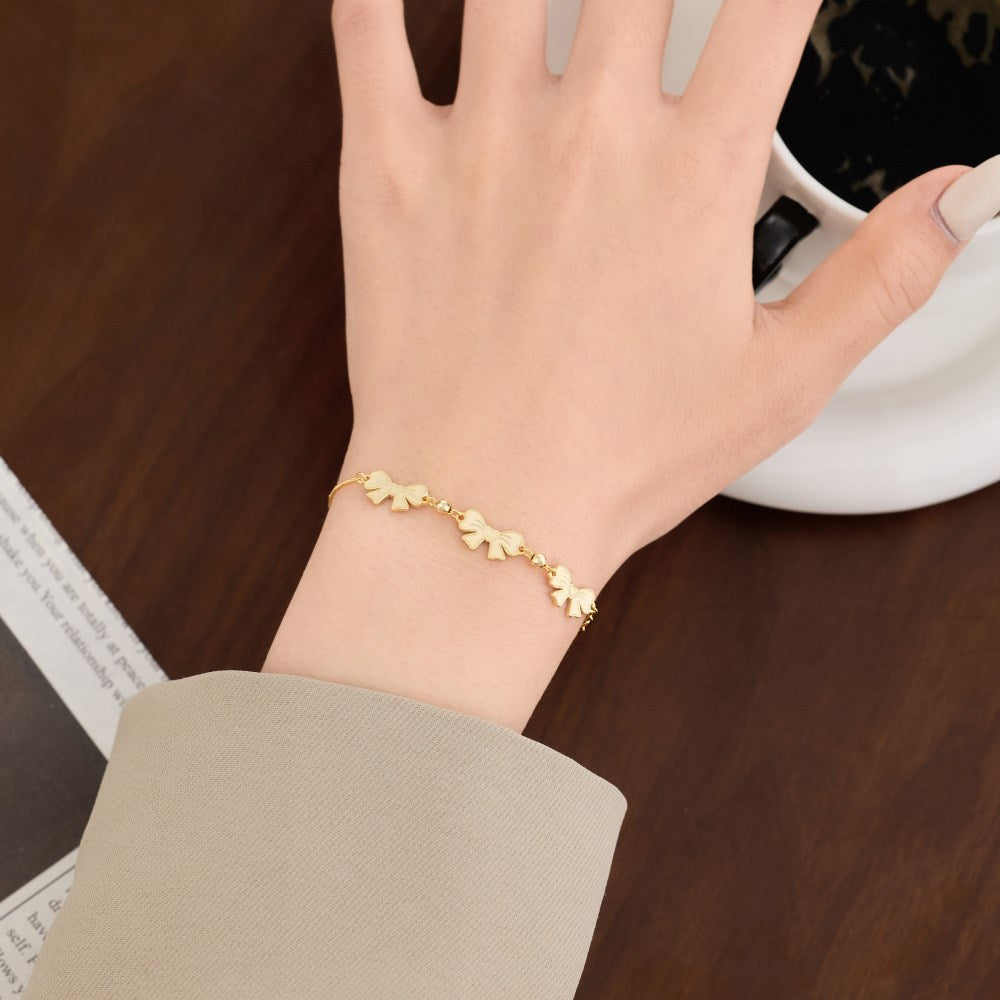 925 Sterling Silver Bow Bracelet with Adjustable Chain – Bowline Charm