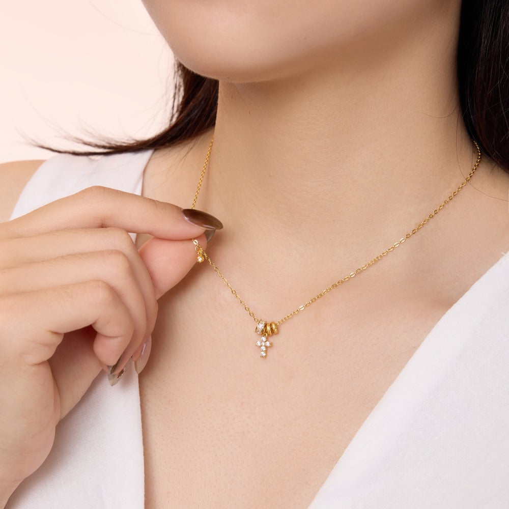 925 Sterling Silver Cubic Zirconia Cross Necklace – Golden Faith Mark