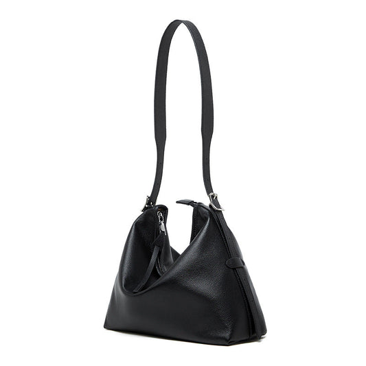 Women's Genuine Leather Retro Shoulder Tote Bag with Lock Detail