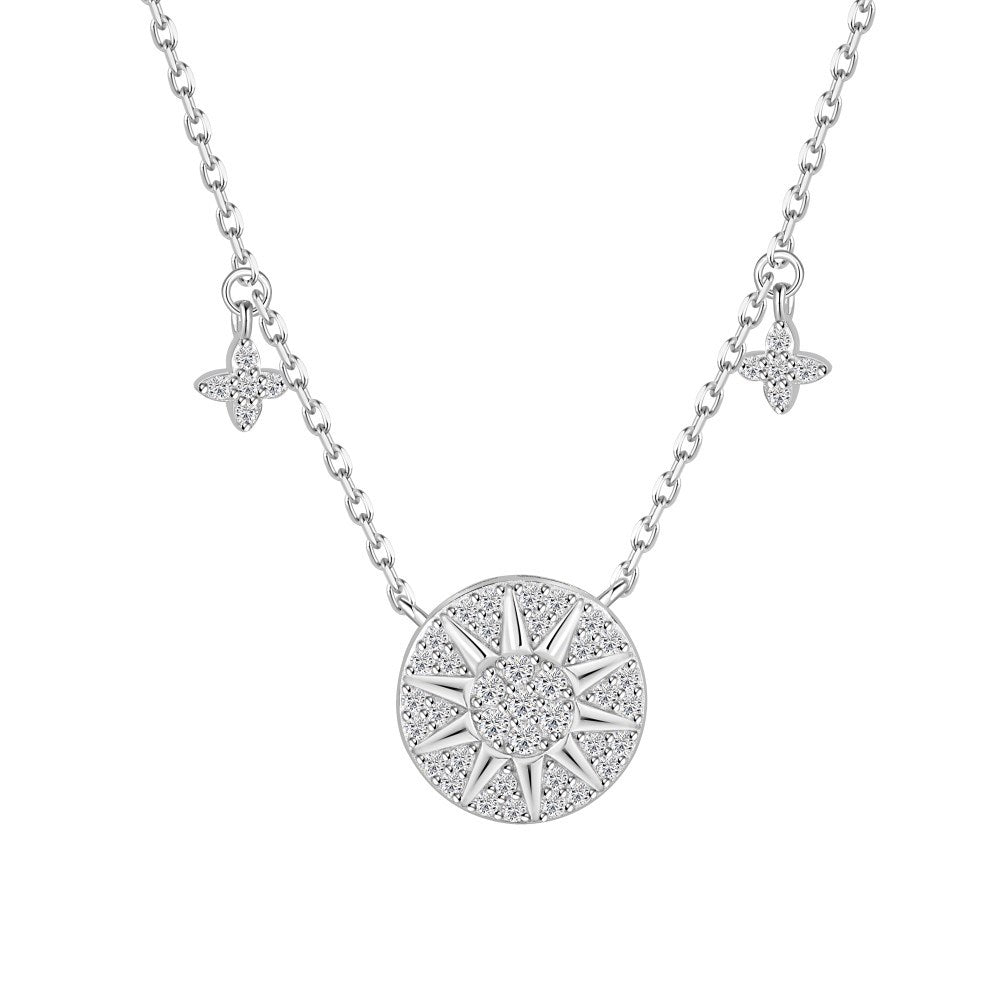 925 Sterling Silver Sun Disc Necklace – Solar Éclat