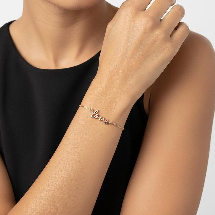 “Love Link” S925 Sterling Silver LOVE Letter Bracelet