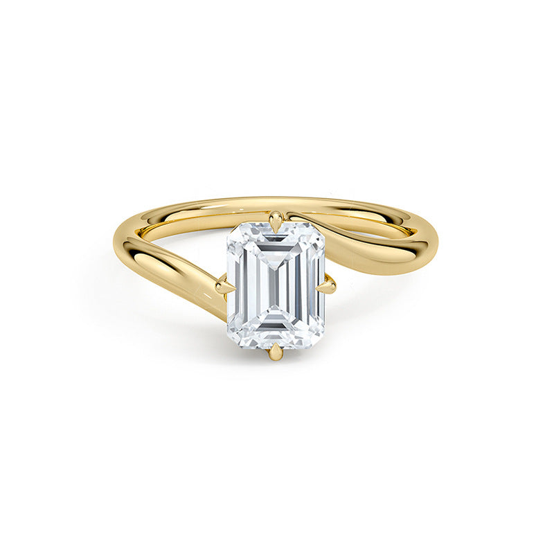 “Square Radiance” S925 Sterling Silver Square Zircon Solitaire Ring