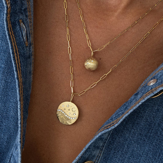 “Celestial Glow” S925 Sterling Silver Star & Moon Necklace