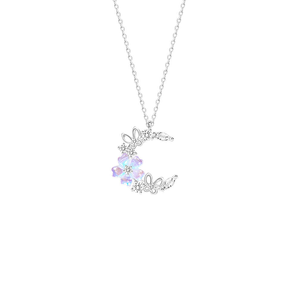 Moon Sakura S925 Silver Cherry Blossom Moon Jewelry Set