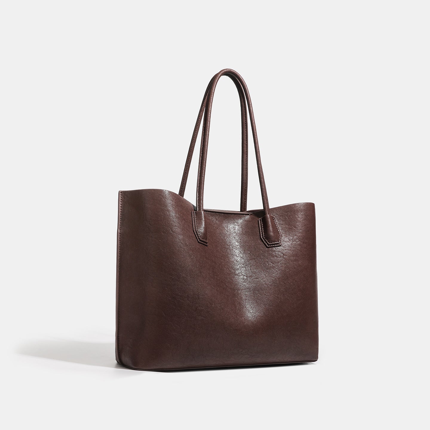 Women's Soft Cowhide Double-Compartment Slouch Tote