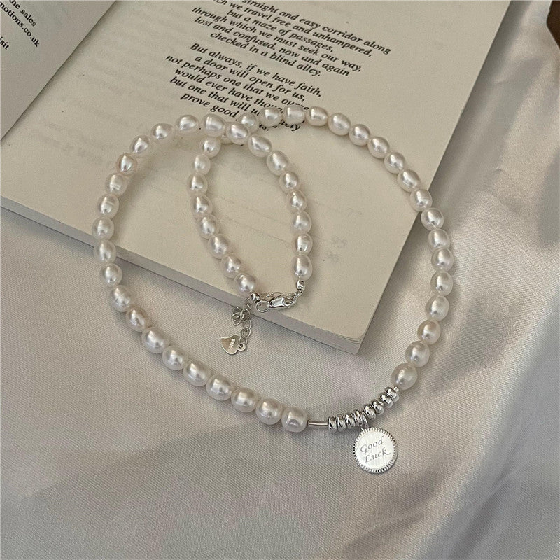 925 Sterling Silver Freshwater Pearl Necklace and Bracelet Set