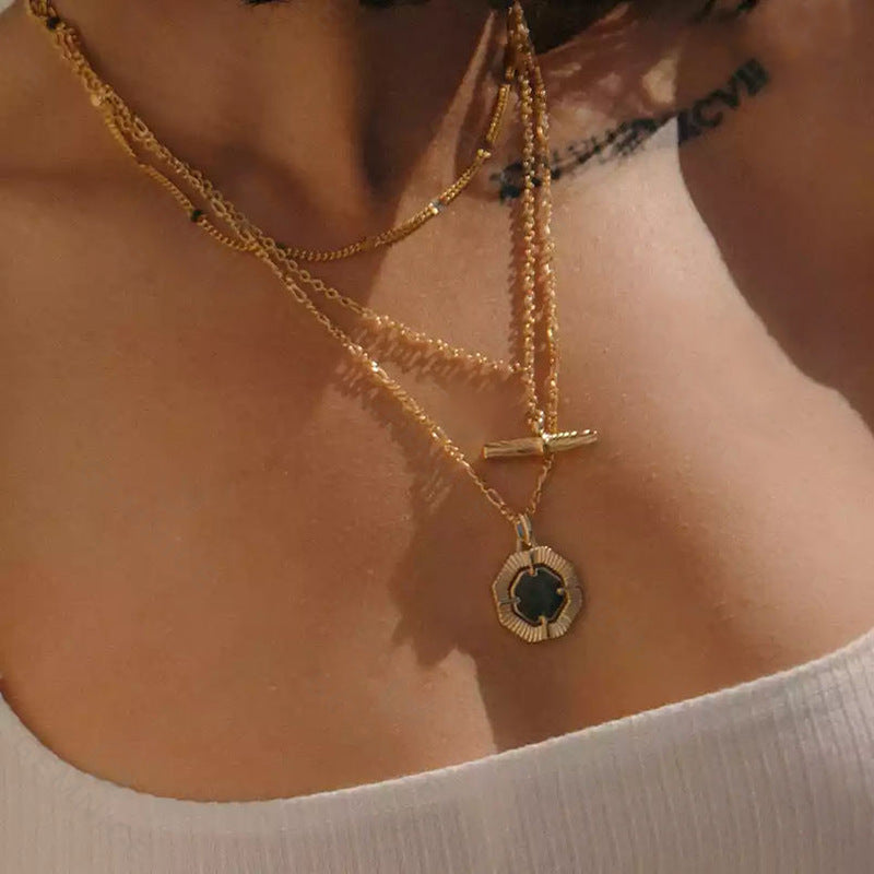 “Balance Line” S925 Sterling Silver Geometric Cylinder Necklace
