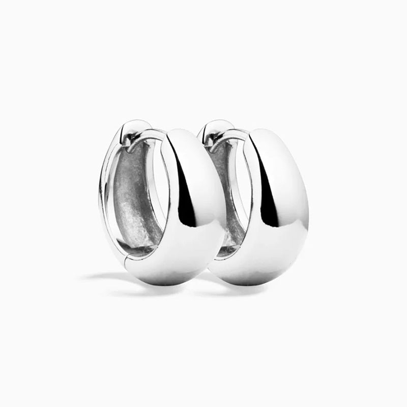 “Sleek Orbit” S925 Sterling Silver Smooth Circle Hoop Earrings