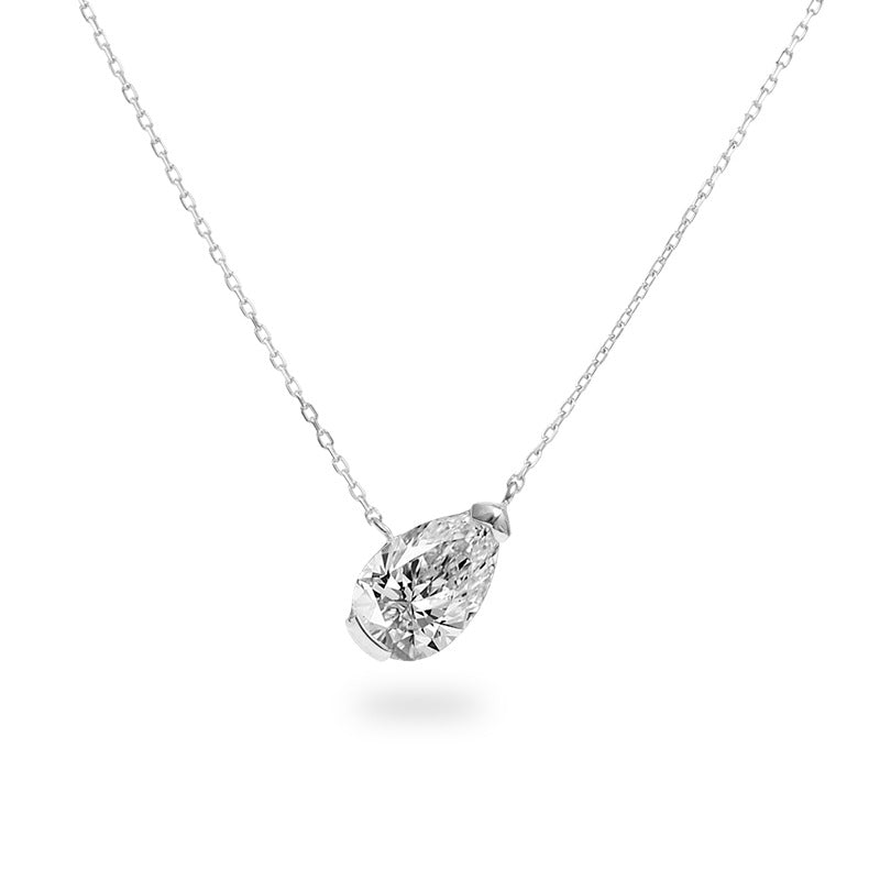 “Geo Eclat” S925 Sterling Silver Zircon Geometric Necklace