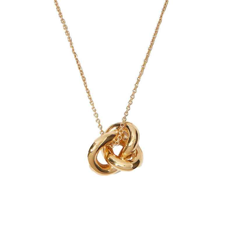 925 Sterling Silver Eternal Link Interlocking Loop Necklace Gold Platinum Plated