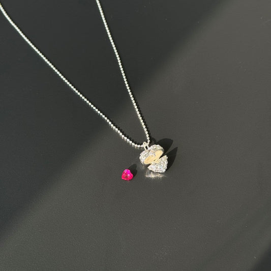 Secret Heart Casket Openable Heart Pendant Necklace S925 Sterling Silver