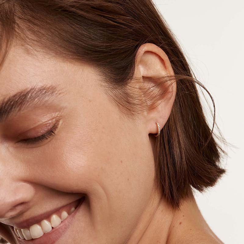 “Pavé Halo” S925 Sterling Silver Zircon Hoop Earrings