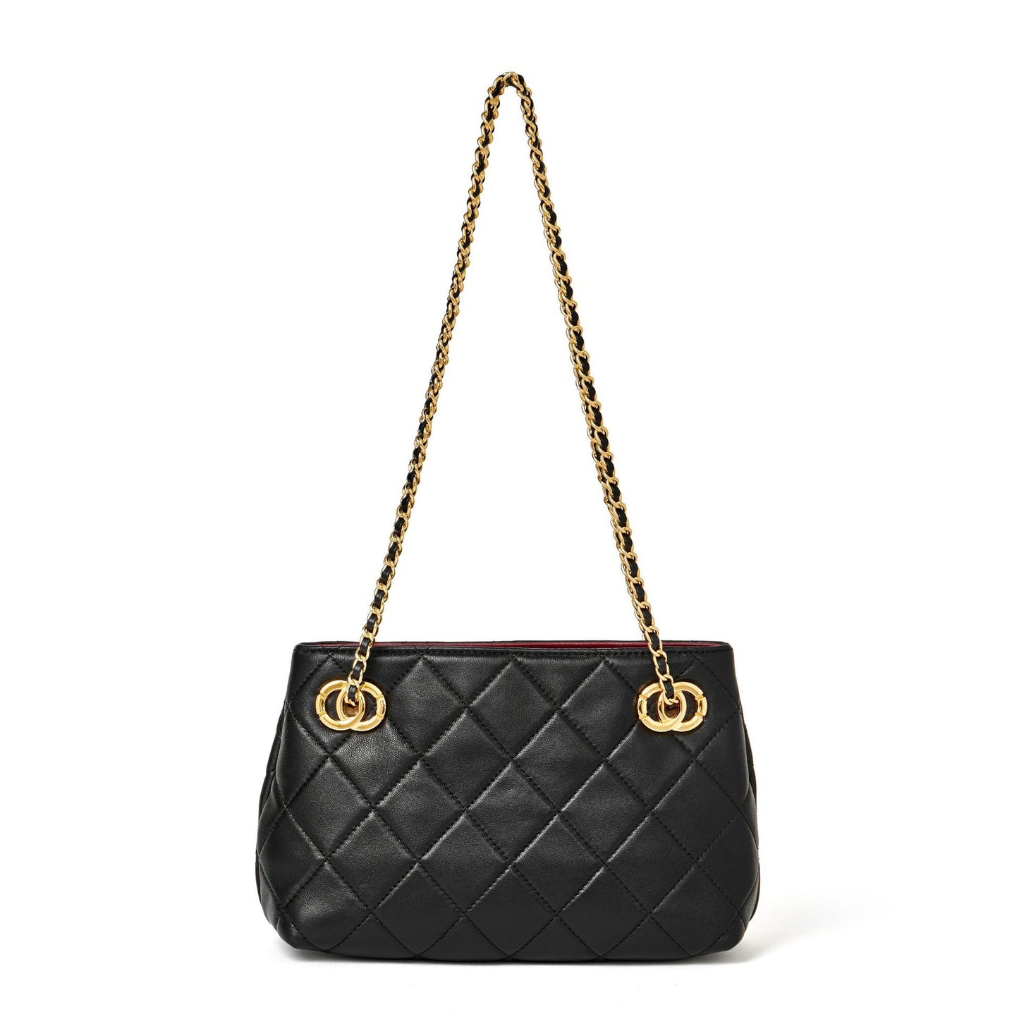 Women's Quilted Sheepskin Chain Mini Tote Bag