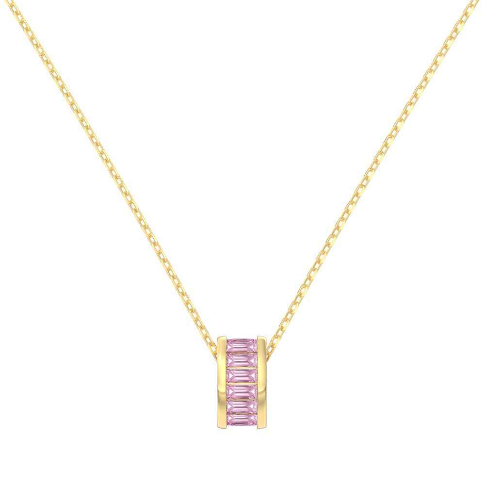 925 Sterling Silver Fairy Blush Pink Zircon Pendant Necklace Gold or Platinum Vermeil
