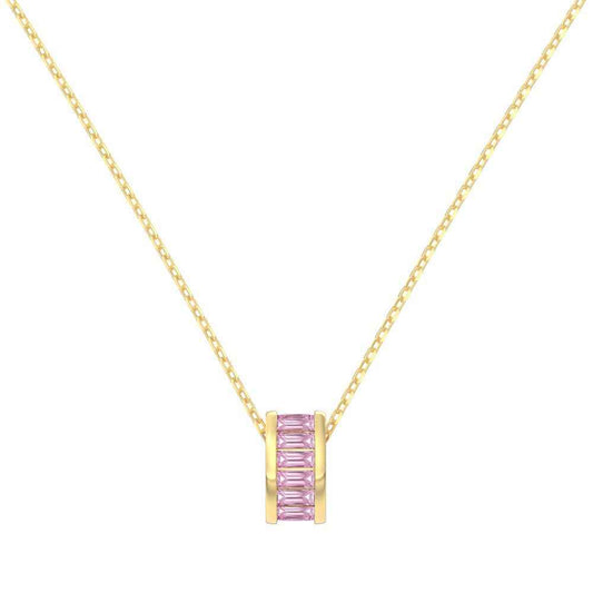 925 Sterling Silver Fairy Blush Pink Zircon Pendant Necklace Gold or Platinum Vermeil