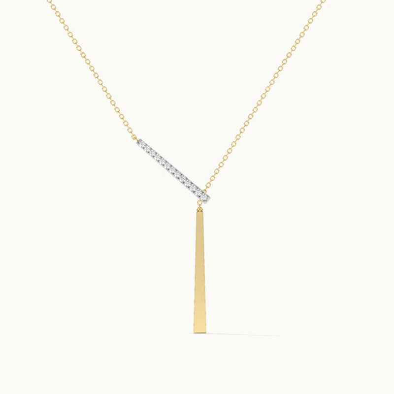 Linear Éclat S925 Silver Geometric Bar Drop Pendant Necklace