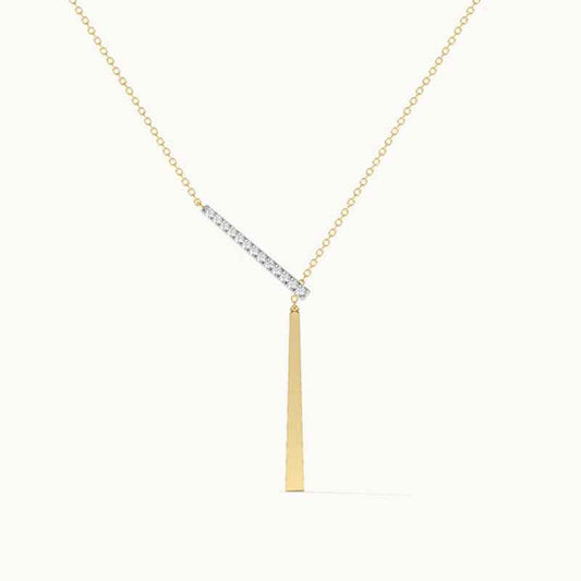 Linear Éclat S925 Silver Geometric Bar Drop Pendant Necklace