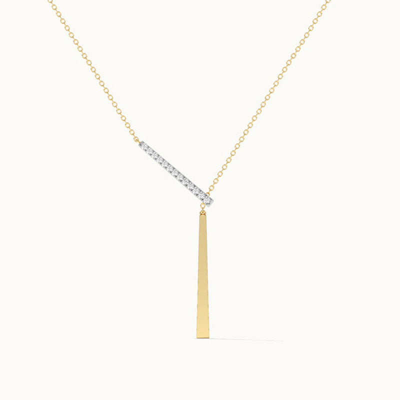 “Linear Muse” S925 Sterling Silver Geometric Rectangle Necklace