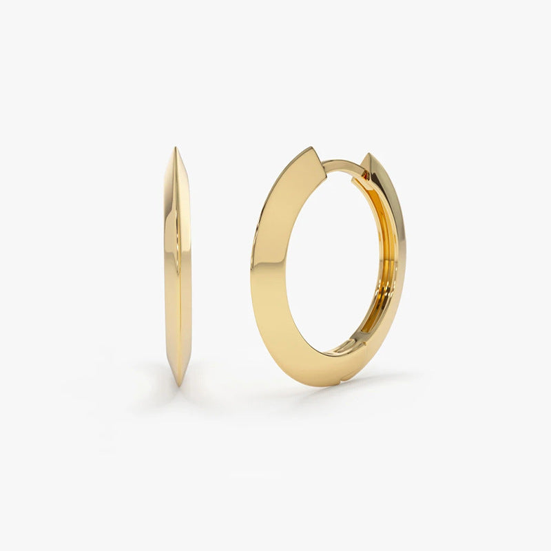 “Modern Orbit” S925 Sterling Silver Geometric Circle Hoop Earrings