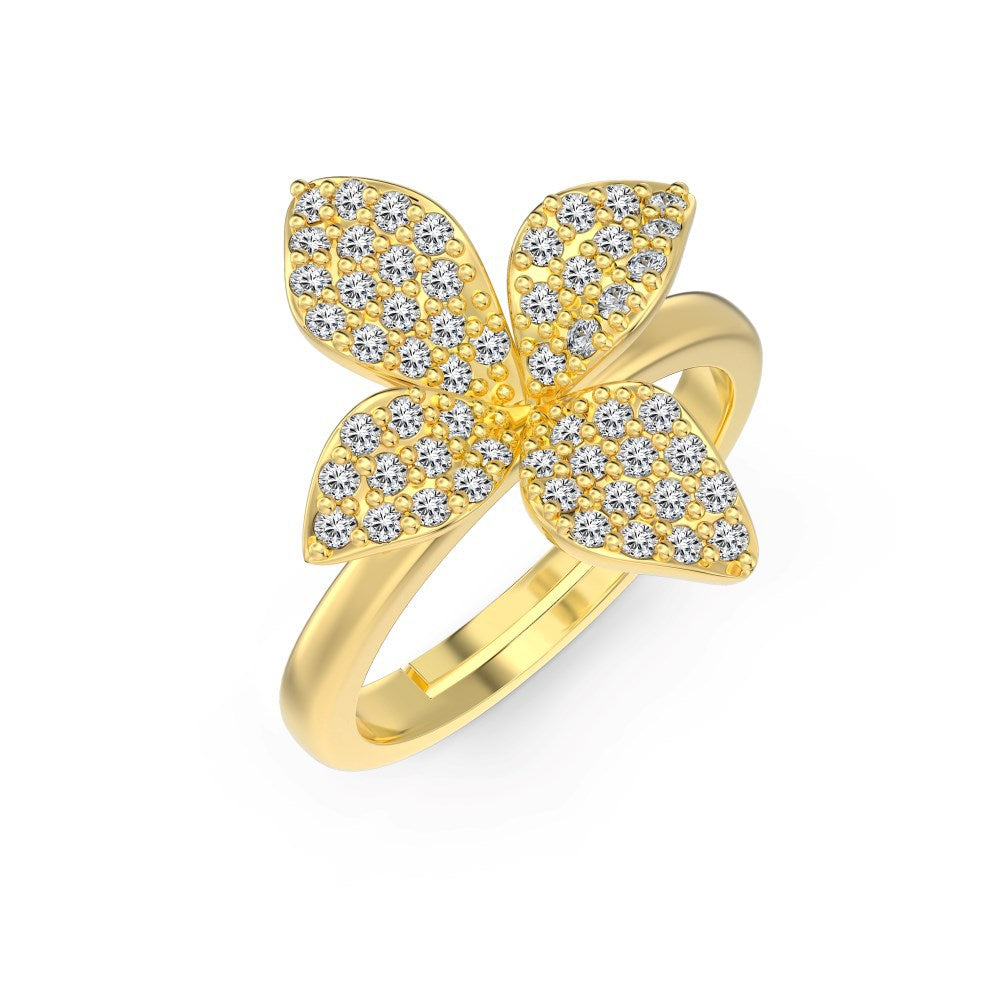 Aurelia Bloom S925 Sterling Silver Flower Zircon Necklace Earrings Ring Set