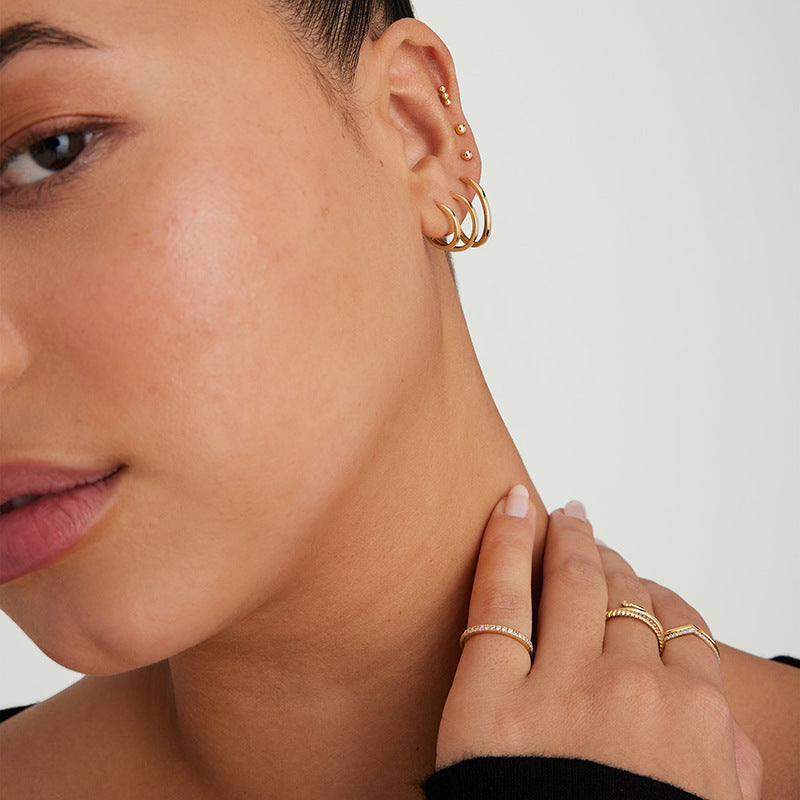 “Organic Curve” Minimalist Geometric Hoop Earrings