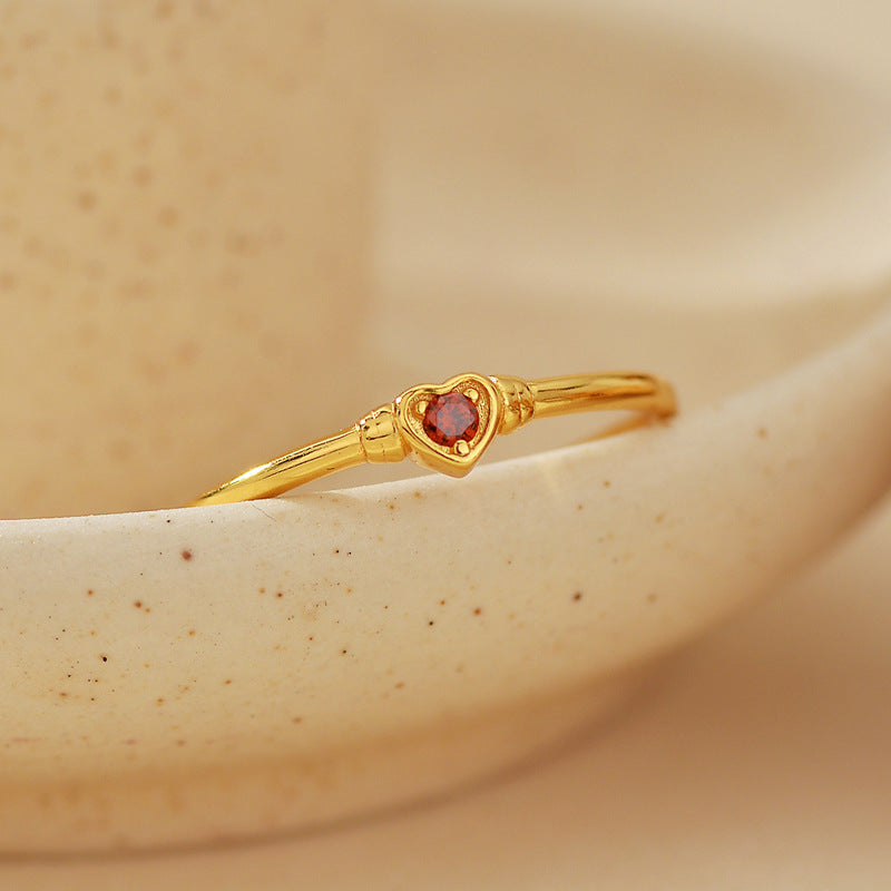 “Heart Spark” S925 Sterling Silver Micro-Pavé Heart Ring