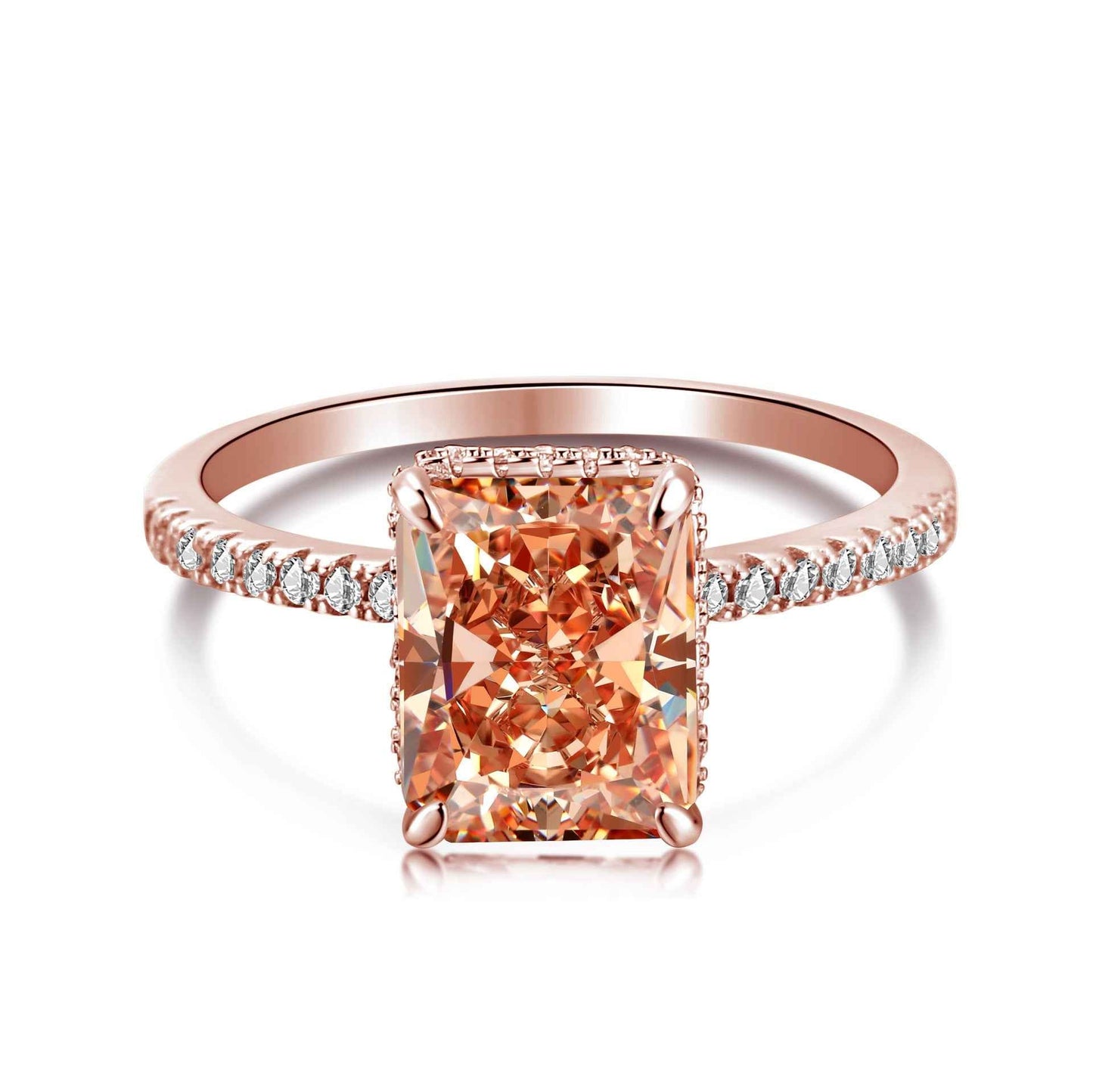 925 Sterling Silver Rectangular Color Zircon Ring – Prism Royale