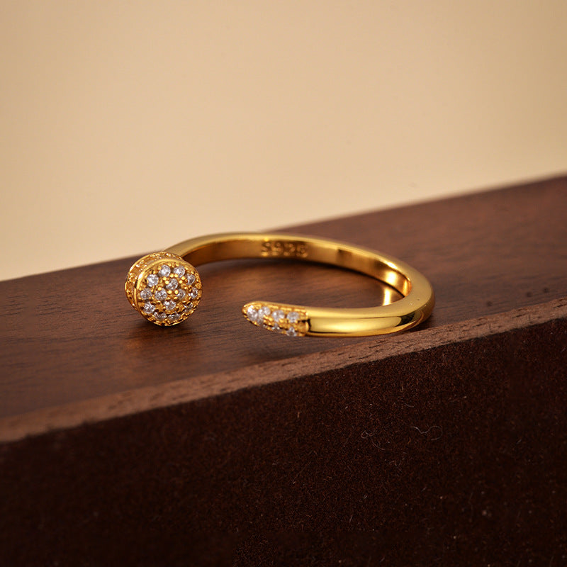 “Luxe Orbit” S925 Sterling Silver Sparkling Open Ring Collection