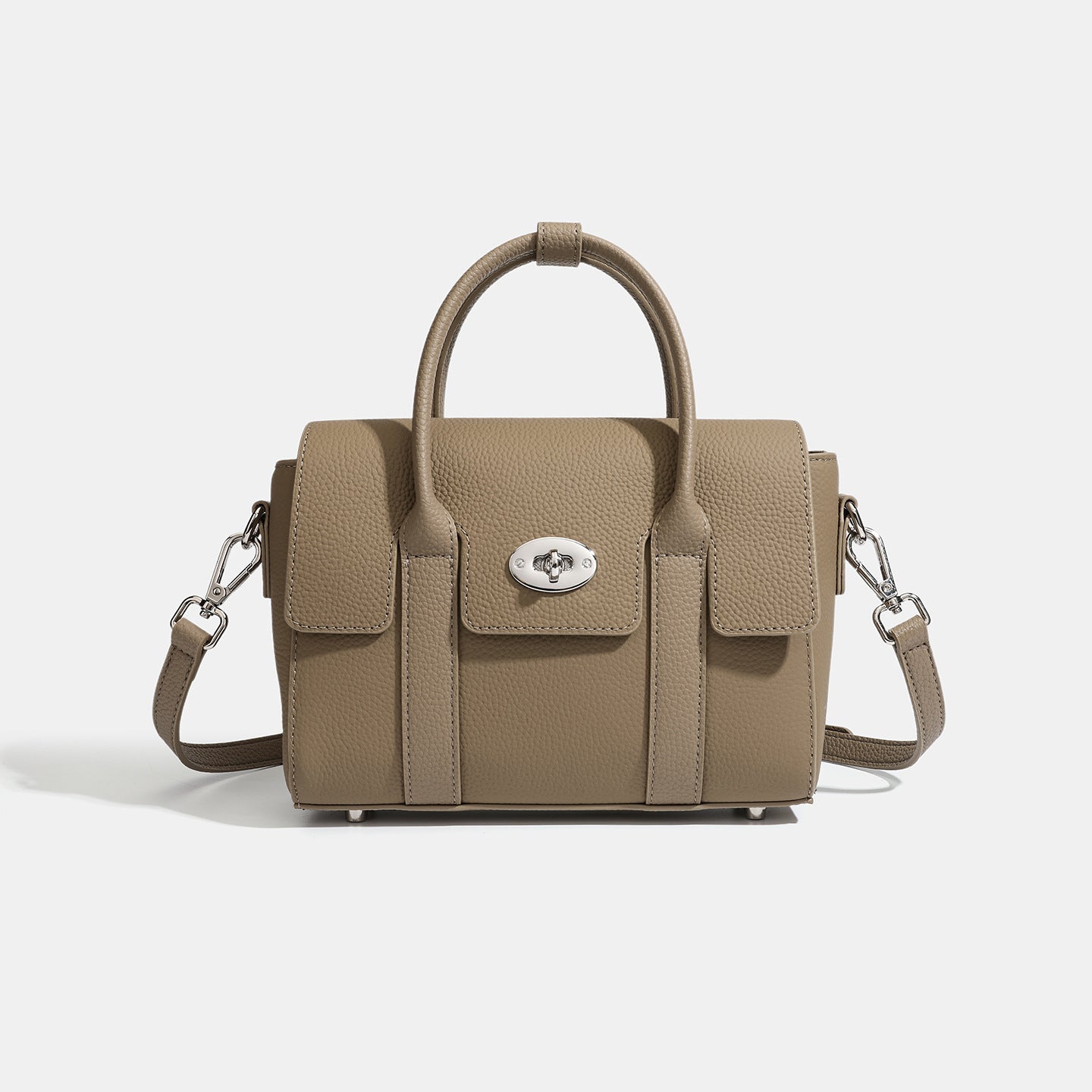 Women's Top-Grain Cowhide Vintage Twist-Lock Box Bag