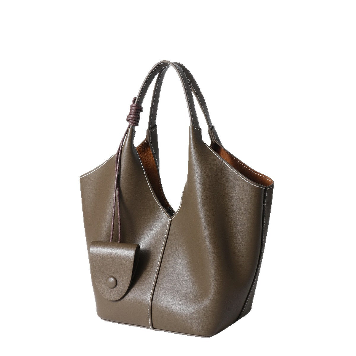 Women's Full-Grain Cowhide Woven Hobo Tote with Detachable Strap