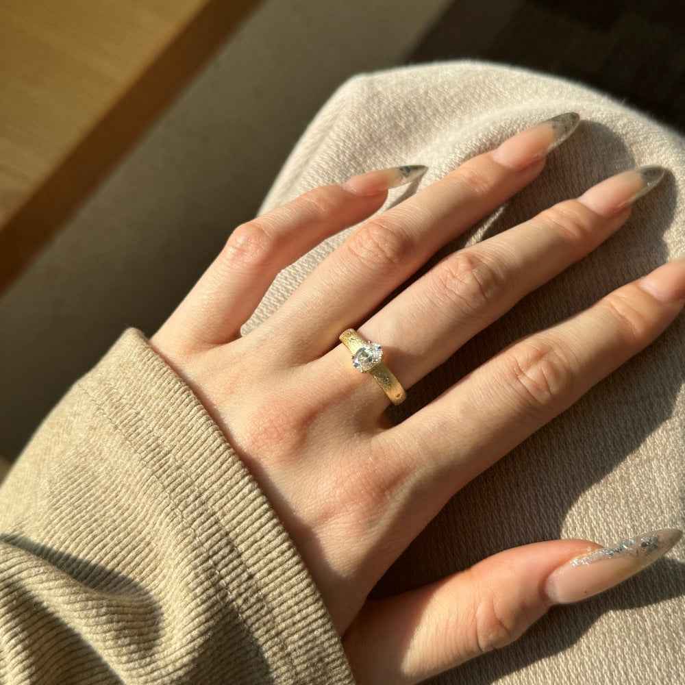 925 Sterling Silver Starlit Gleam Oval-Cut Open Ring with Star Motifs