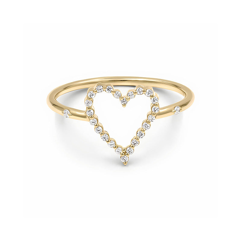 “Heart Halo” S925 Sterling Silver Open Heart Ring