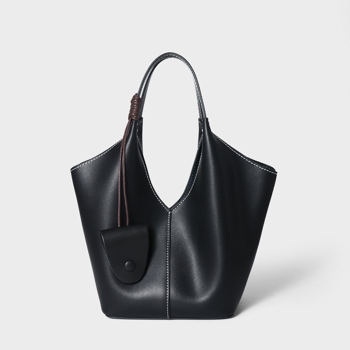 Women's Full-Grain Cowhide Woven Hobo Tote with Detachable Strap