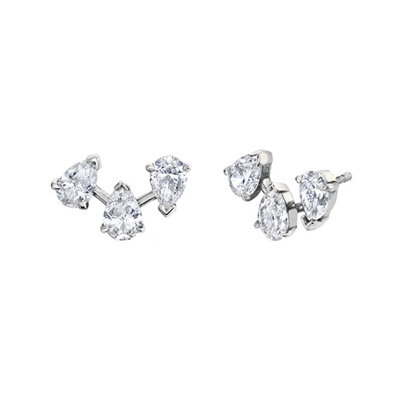 “Dewline Chic” S925 Sterling Silver 5A Zircon Teardrop Stud Earrings
