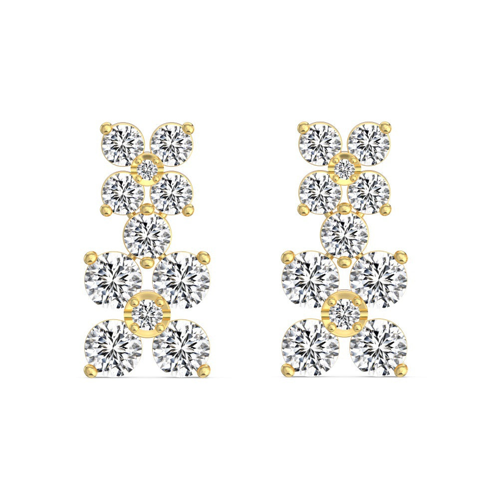 “Petal Dew” S925 Sterling Silver Floral Jewelry Set with Teardrop Accents