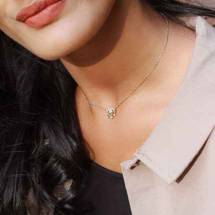 925 Sterling Silver Eye of Grace Pendant Necklace 18K Gold Plated Zircon Eye Charm Necklace
