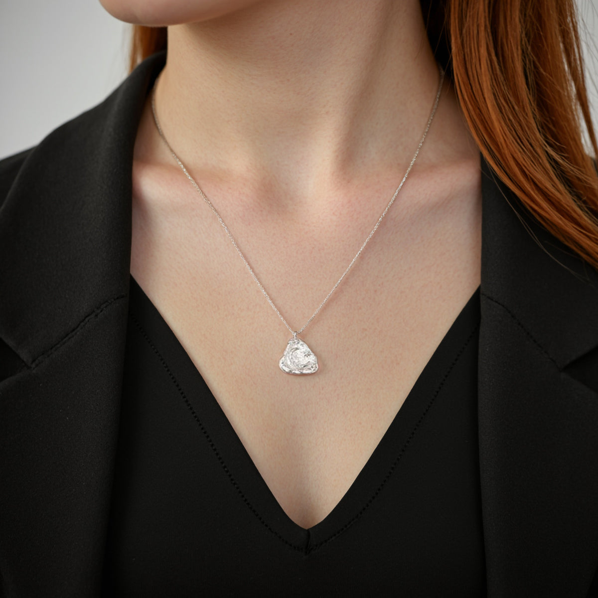 “Moonlit Muse” S925 Sterling Silver Zircon Moon Necklace