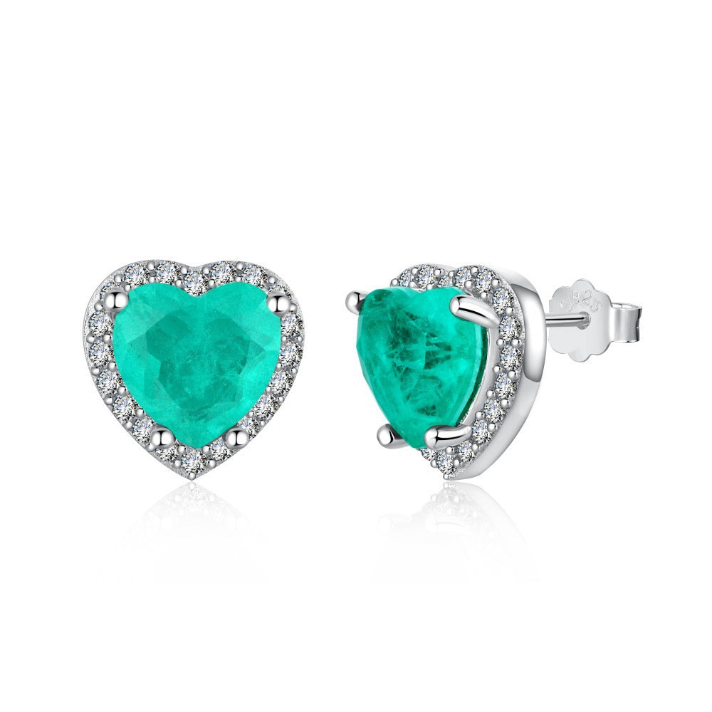 925 Sterling Silver Pink Heart Zircon Necklace & Stud Earrings Set – Blush Devotion