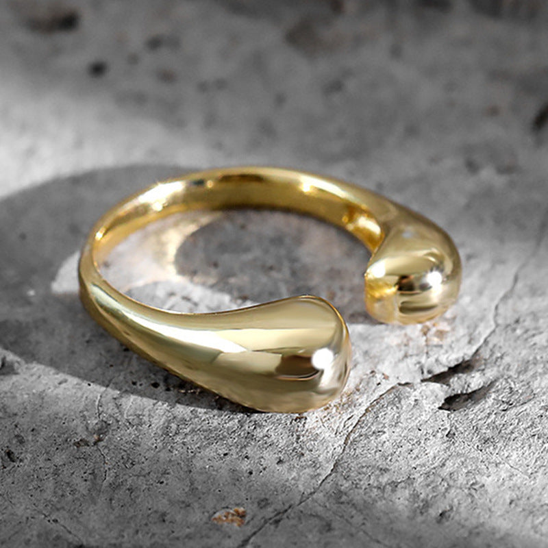 “Modern Contour” S925 Sterling Silver Geometric Open Ring
