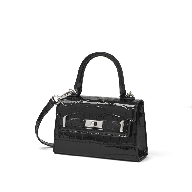 Women's Croc-Embossed Cowhide Structured Top-Handle Bag