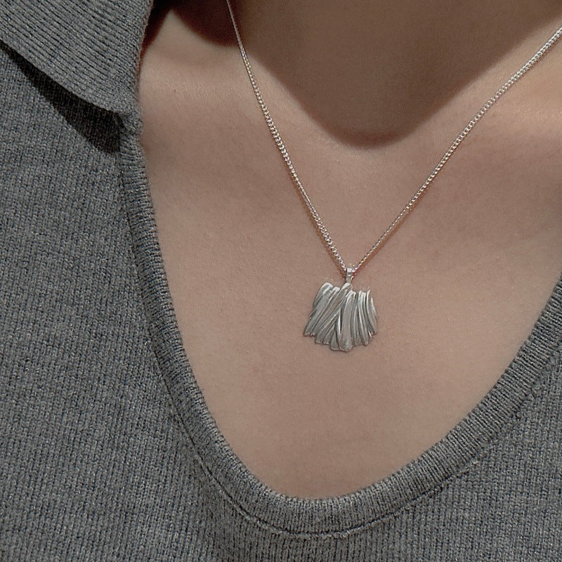 “Matte Muse” S925 Sterling Silver Minimalist Geometric Necklace