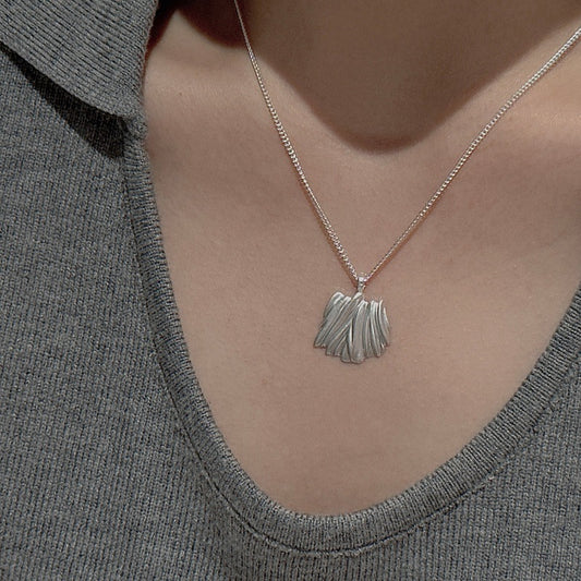 “Matte Muse” S925 Sterling Silver Minimalist Geometric Necklace