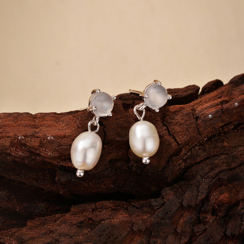 “Pearl Muse” S925 Sterling Silver Baroque Pearl Stud Earrings